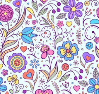 338x319 Free Elegant Hand Drawn Flowers Pattern Vector 02