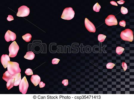450x338 Abstract Background With Flying Pink Rose Petals. Vector Holiday