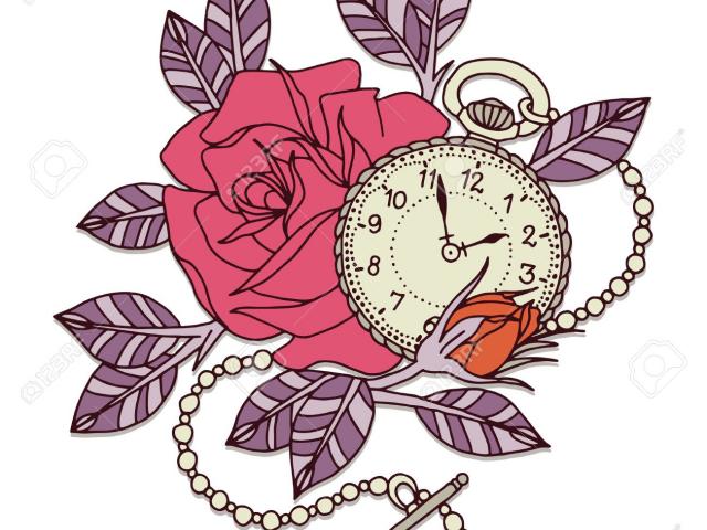 640x480 Rose Tattoo Clipart Vector 3