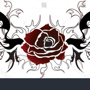300x300 Rose Tattoo Vector Illustration Web Stencil Orangiausa