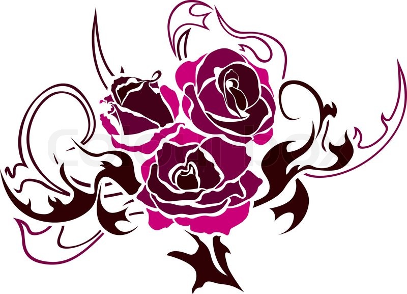 800x577 Rose Tattoo Vector Illustration For Web Stock Vector Colourbox