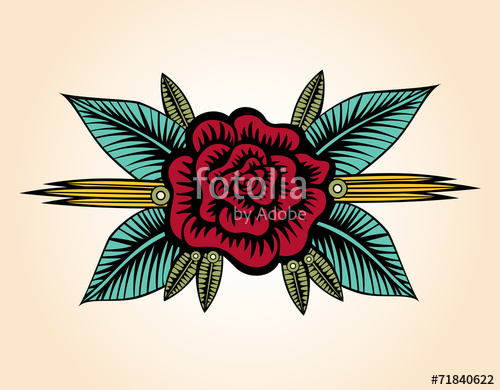 500x390 Small Rose Tattoo Style Stock Image And Royalty Free Vector Files
