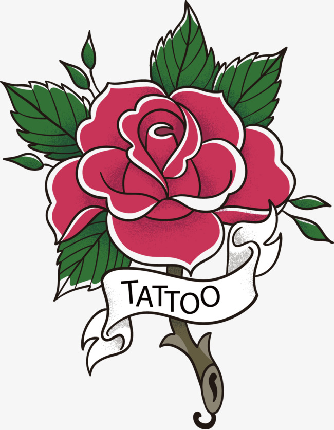 650x837 Vector Hand Painted Roses Tattoo, Tattoo Vector, Vector, Hand