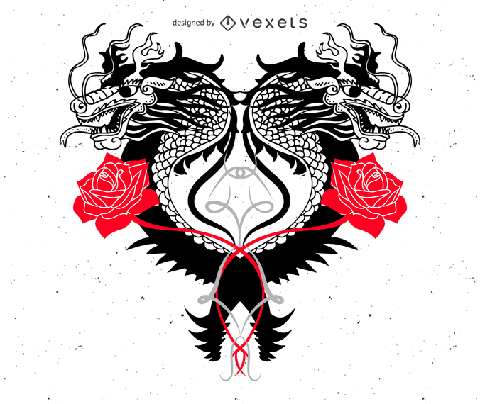 676x570 Dragon And The Rose Vector