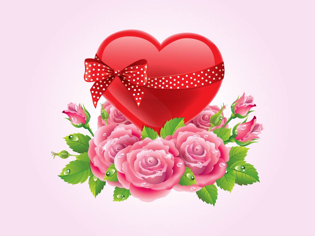 1024x765 Hearts And Roses Vector Vector Art Amp Graphics