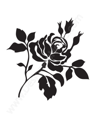 316x409 V14 Free Rose Vector Graphic Stencil Clip Art