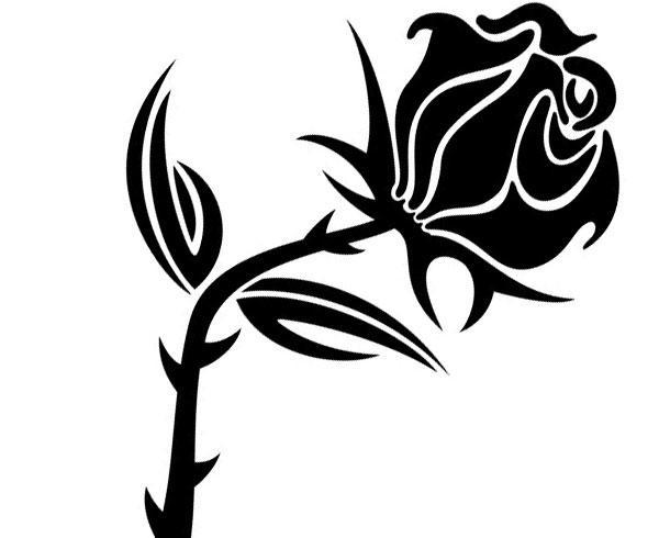 600x490 Black Rose Vector Image 123freevectors