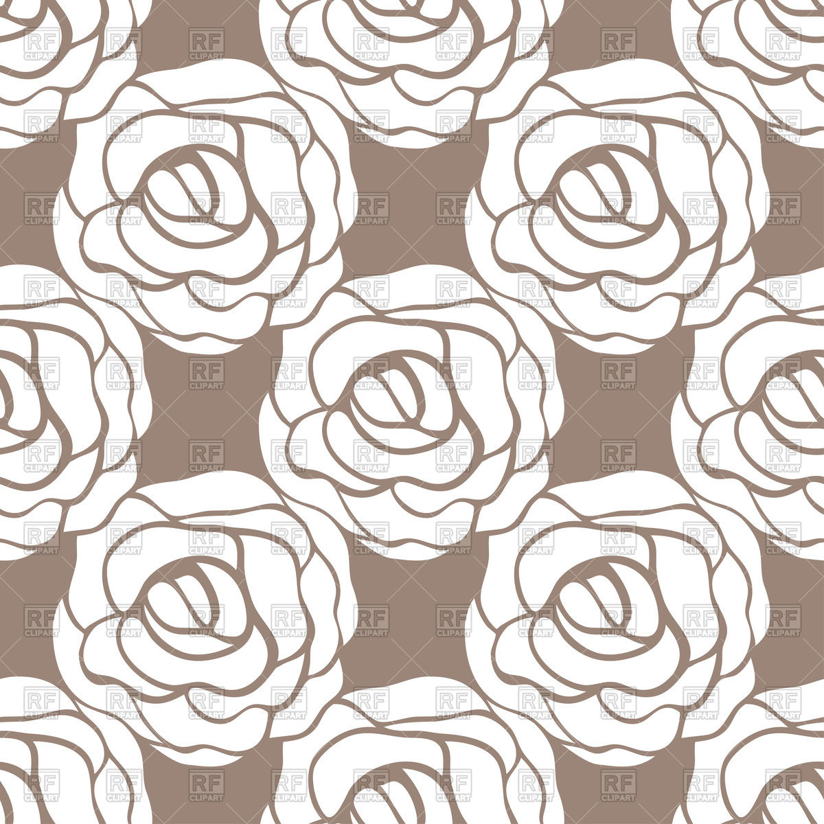 1200x1200 Seamless Pattern With White Roses Vector Image Vector Artwork Of
