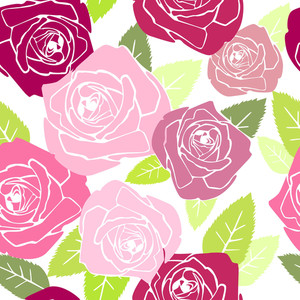 300x300 Vector Seamless Pattern With Roses Royalty Free Stock Image