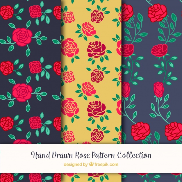 626x626 Vintage Patterns Of Hand Drawn Roses Vector Free Download