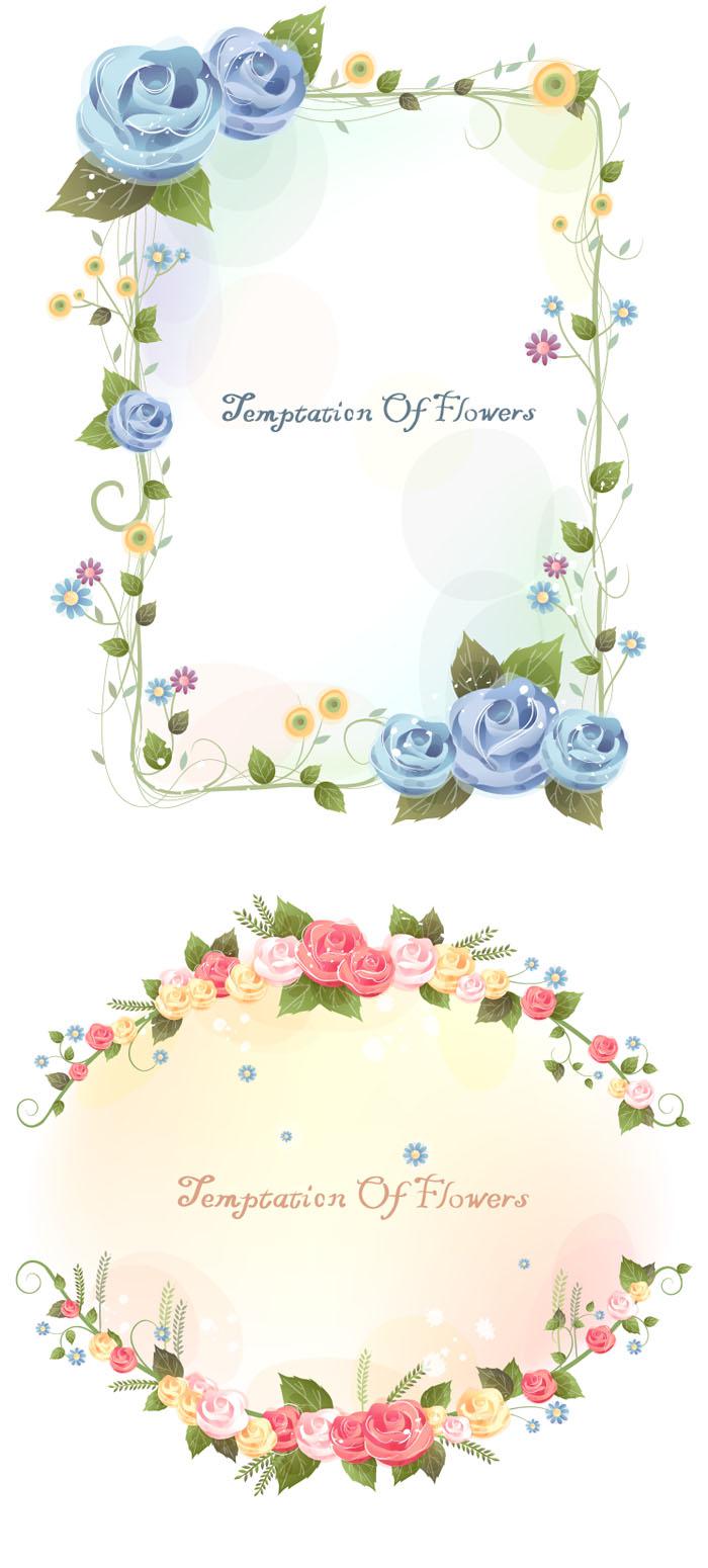 700x1550 Rose Vine Border Vector [Eps]