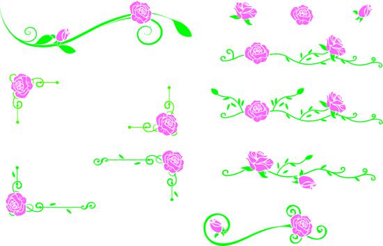 550x353 The Rose Vine Pattern Vector [Ai]