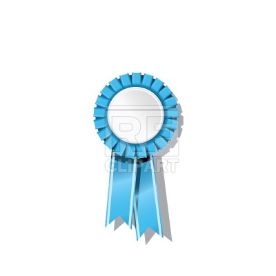 400x400 Blue Rosette With Ribbon Vector Image Vector Artwork Of Signs