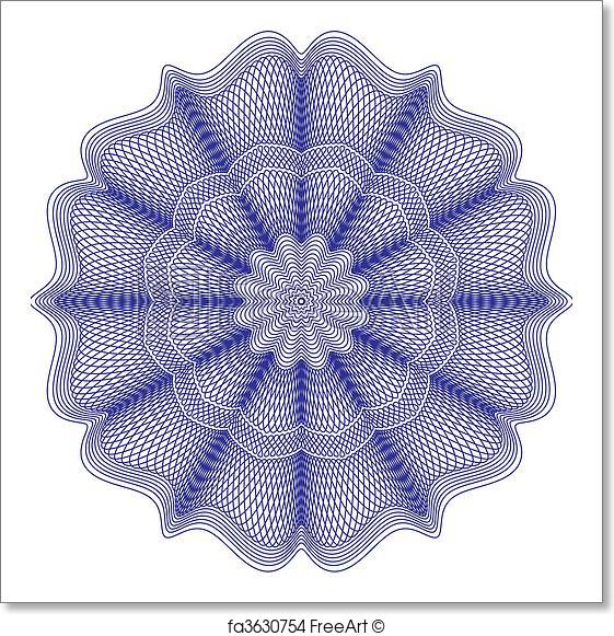 561x581 Free Art Print Of Guilloche Rosette, Vector Pattern. Background