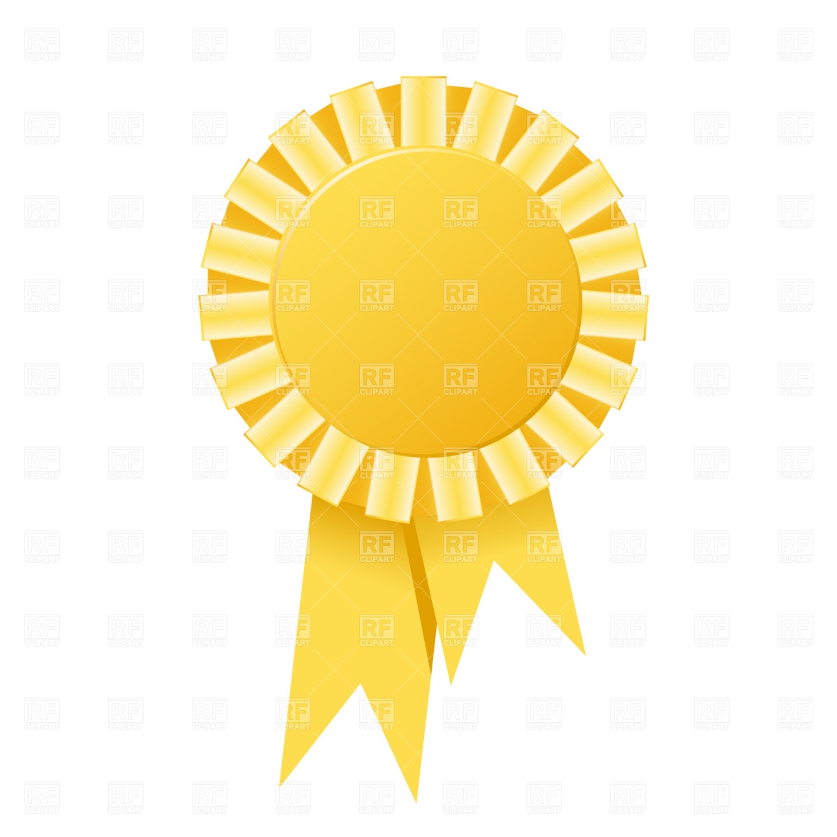 1200x1200 Golden Rosette With Ribbon Vector Image Vector Artwork Of Icons