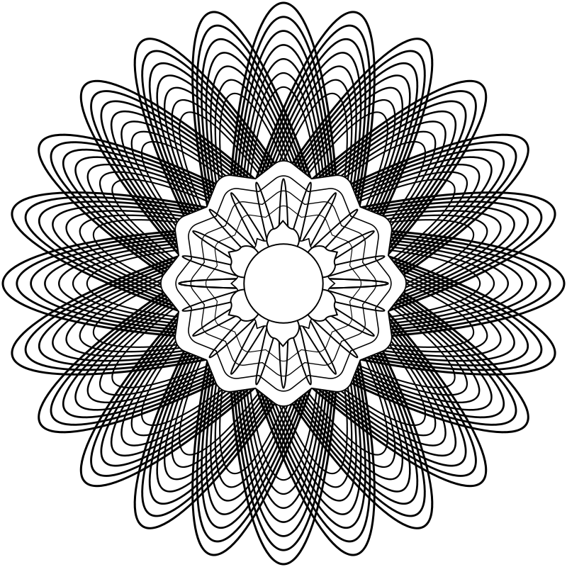 800x800 Guilloche Rosette Free Vector 4vector