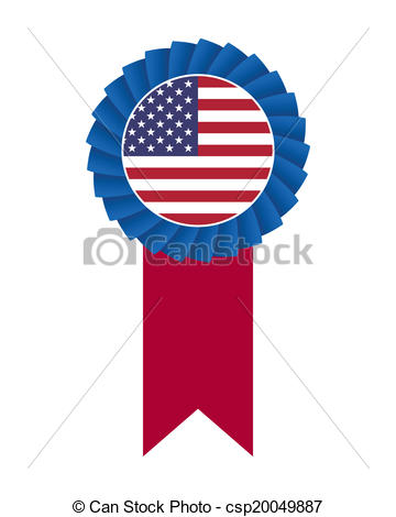 360x470 4th Of July Rosette Isolated On White Background.