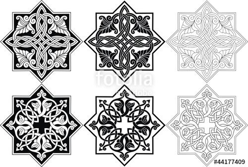 500x336 Abstract Patterns, Rosette With Arabic Floral Ornament,vector