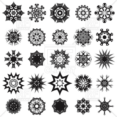 400x400 Set Of Different Tribal Rosette Tattoo Vector Image Vector