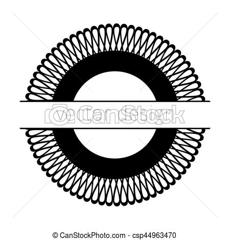 450x470 Black Vector Rosette Isolated On White Background With Place For Text.