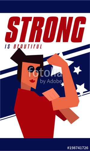 300x500 Strong Is Beautiful Modern Abstract We Can Do It Rosie The