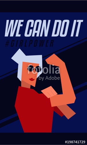 300x500 We Can Do It Modern Abstract We Can Do It Rosie The Riveter Women