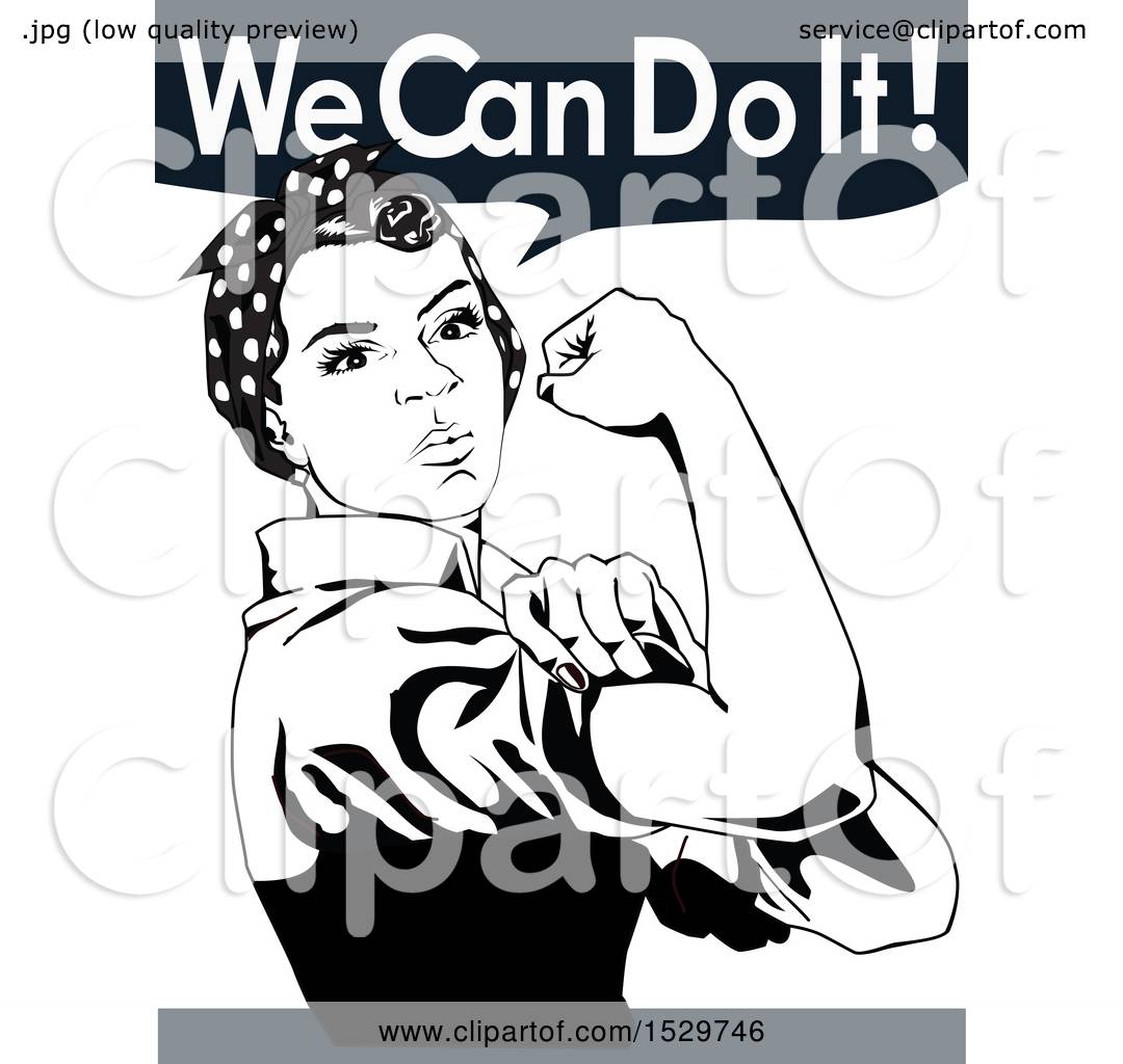 1080x1024 Clipart Of An African American Rosie The Riveter Flexing And We