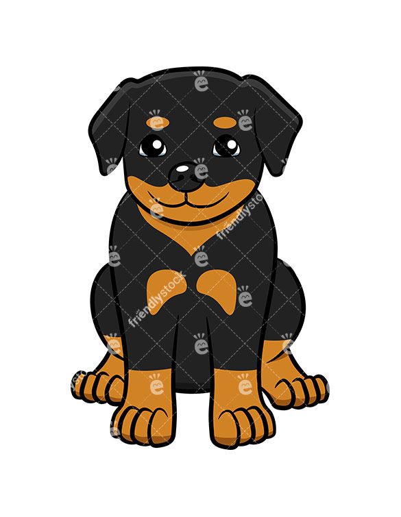 585x755 Little Rottweiler Puppy Sitting Vector Cartoon Clipart Clipart