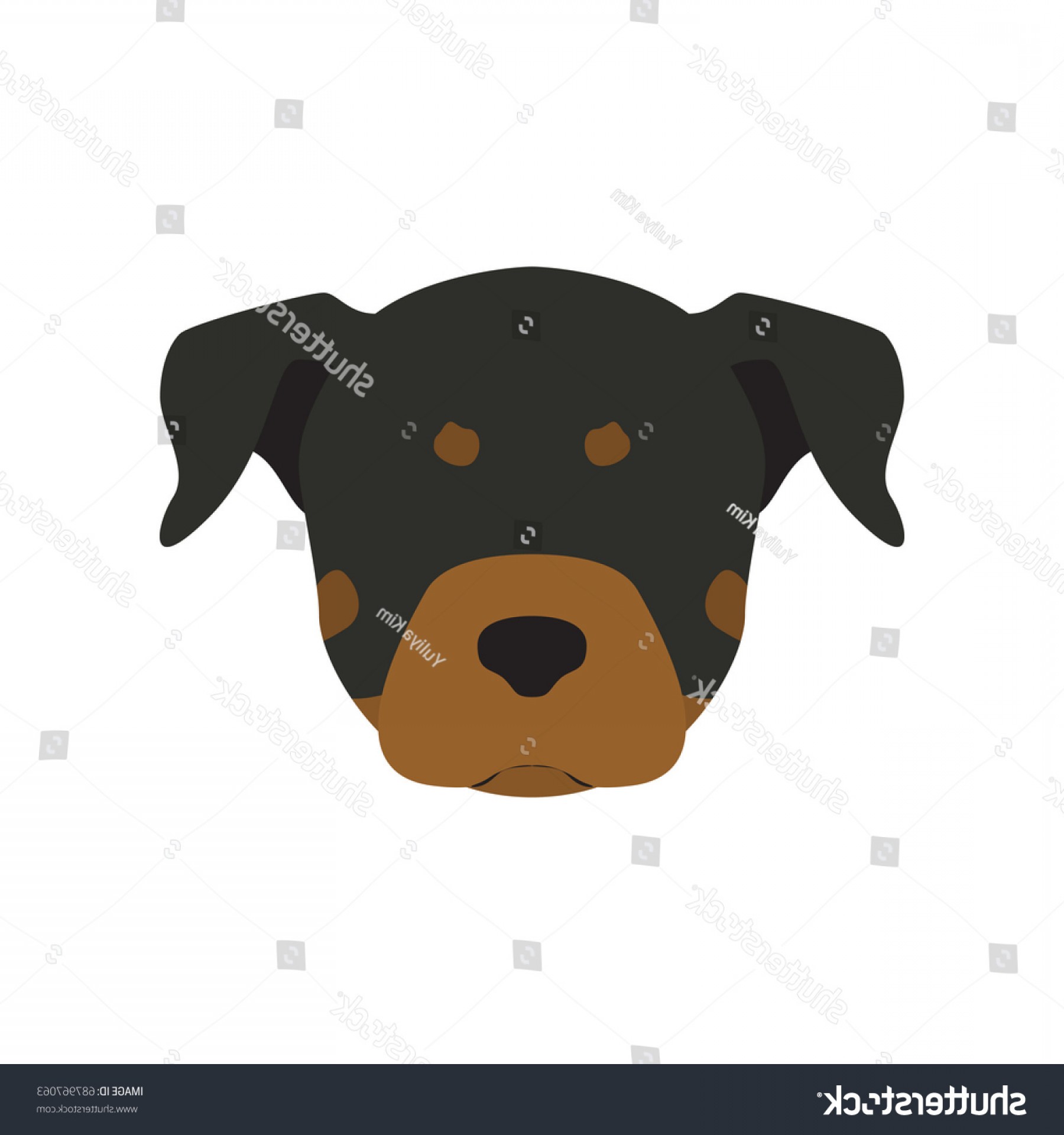 1800x1920 Vector Illustration Rottweiler Dog Head Isolated Shopatcloth