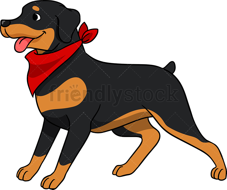 950x794 Cool Rottweiler Dog Cartoon Vector Clipart