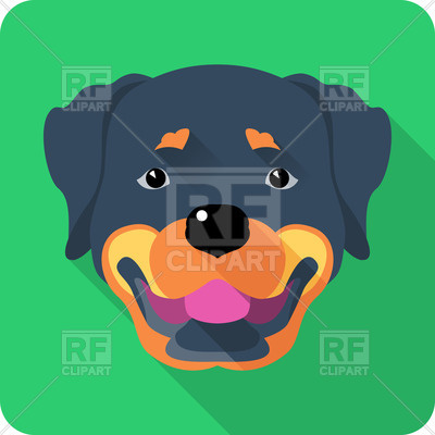 400x400 Dog (Rottweiler) Face Icon Vector Image Vector Artwork Of Plants