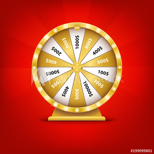 500x500 Realistic 3d Spin Golden Fortune Wheel, Lucky Roulette Vector