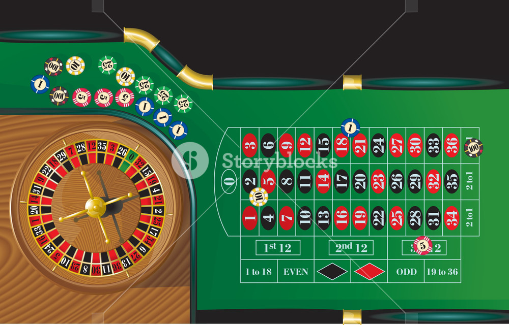 1000x640 Roulette. Vector. Royalty Free Stock Image