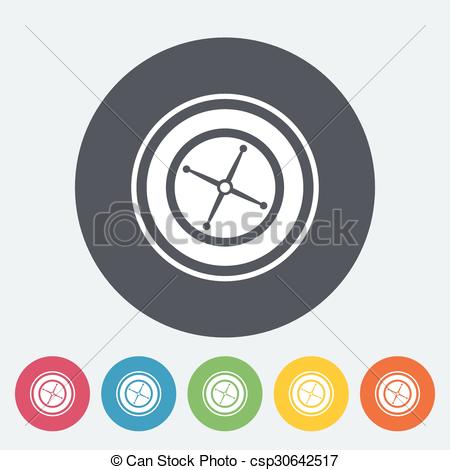 450x470 Roulette. Single Flat Icon On The Circle Button. Vector... Vector