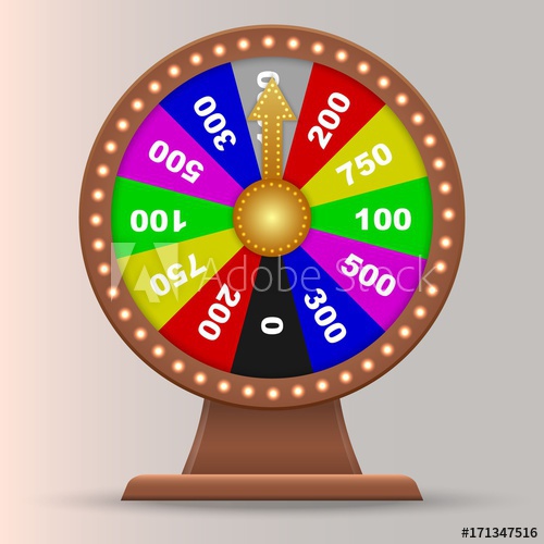 500x500 Wheel Of Fortune. Lucky Roulette Vector Illustration