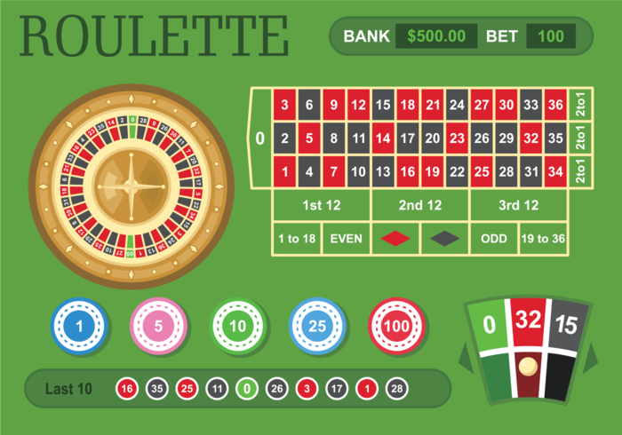 700x490 Roulette Table Vector Illustration