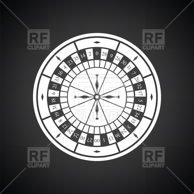 400x400 Roulette Wheel Icon On Black Background Vector Image Vector