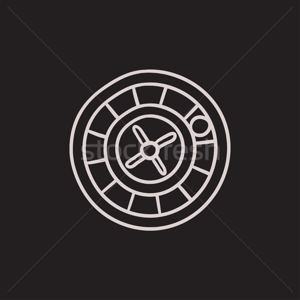 600x600 Roulette Wheel Sketch Icon. Vector Illustration Andrei Krauchuk