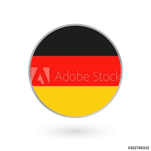 500x500 Germany Flag Icon Isolated On White Background. German Round Badge