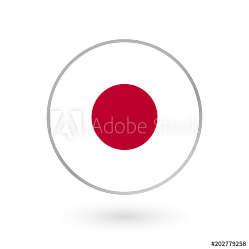 500x500 Japan Flag Icon Isolated On White Background. Japanese Round Badge