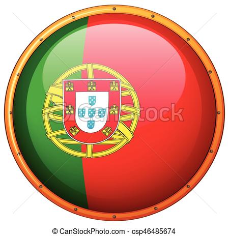 450x464 Portugul On Round Badge Illustration.
