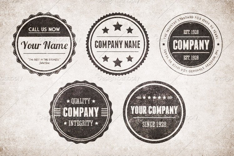 750x500 Vintage Circular Badges Vector Pack 1 Design Panoply