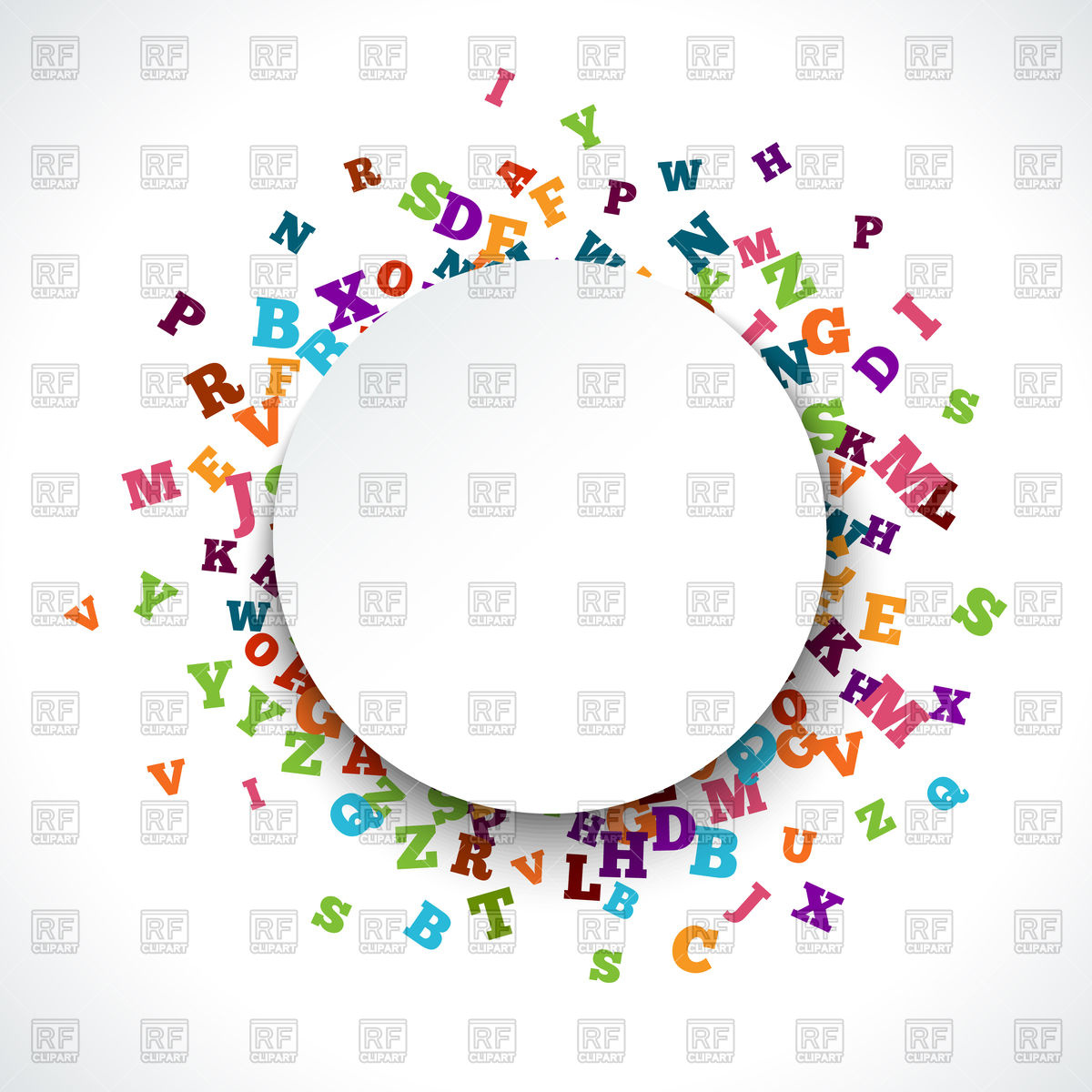1200x1200 Abstract Colorful Alphabet Round Border Vector Image Vector