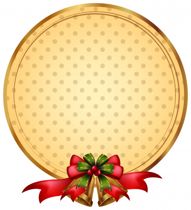 626x689 Round Border Template With Christmas Bells Vector Premium Download
