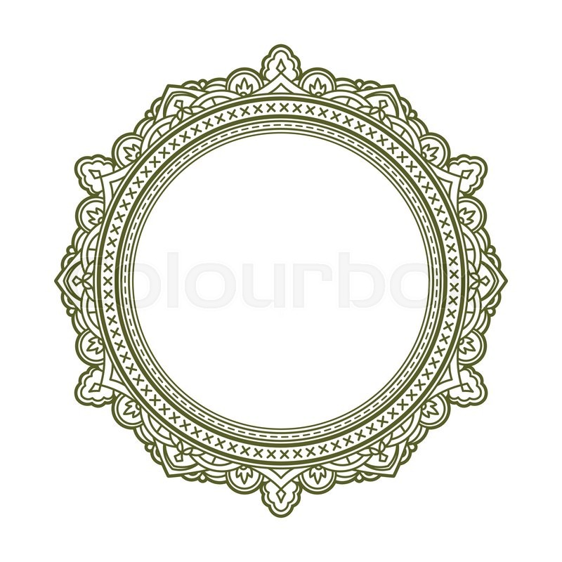 800x800 Vintage Style Decorative Round Frame. Vector Illustration. Stock