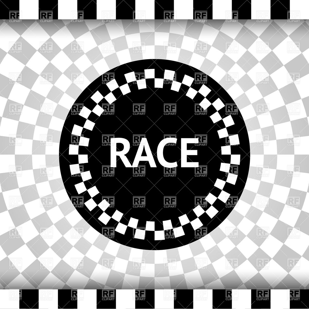 1200x1200 Checkered Flag Background With Round Label Vector Image Vector