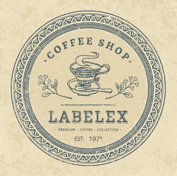 594x588 Coffee Shop Round Label Vectors Material Free Download