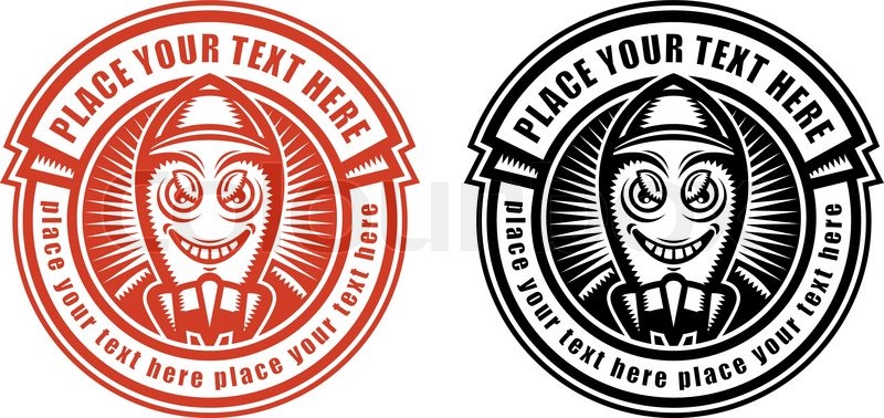 800x378 Round Label Template With Bomb And Your Text In Vector Format