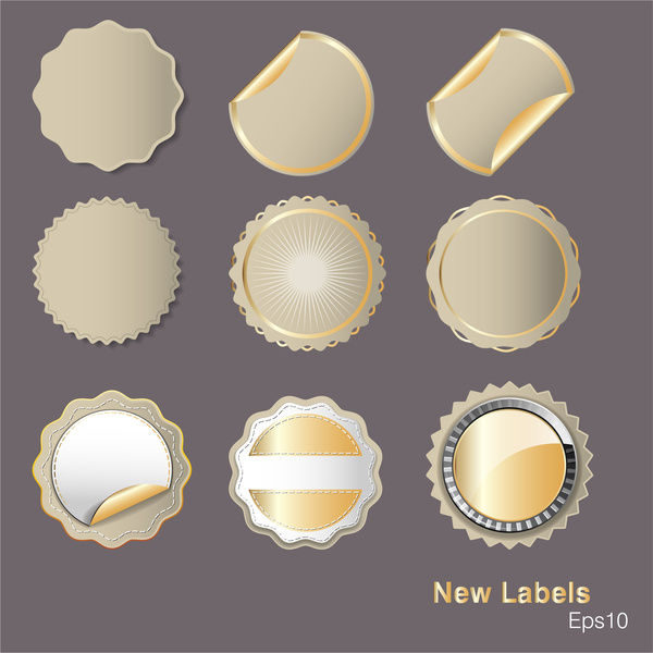 600x600 Vector Illustration Of Variety Shapes Of Round Labels Free Vector