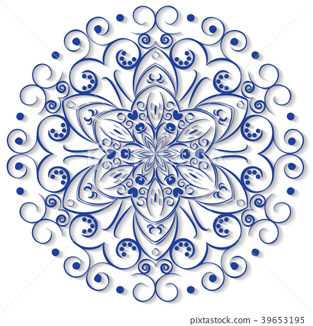 450x468 Ornamental Round Lace. Vector Illustration
